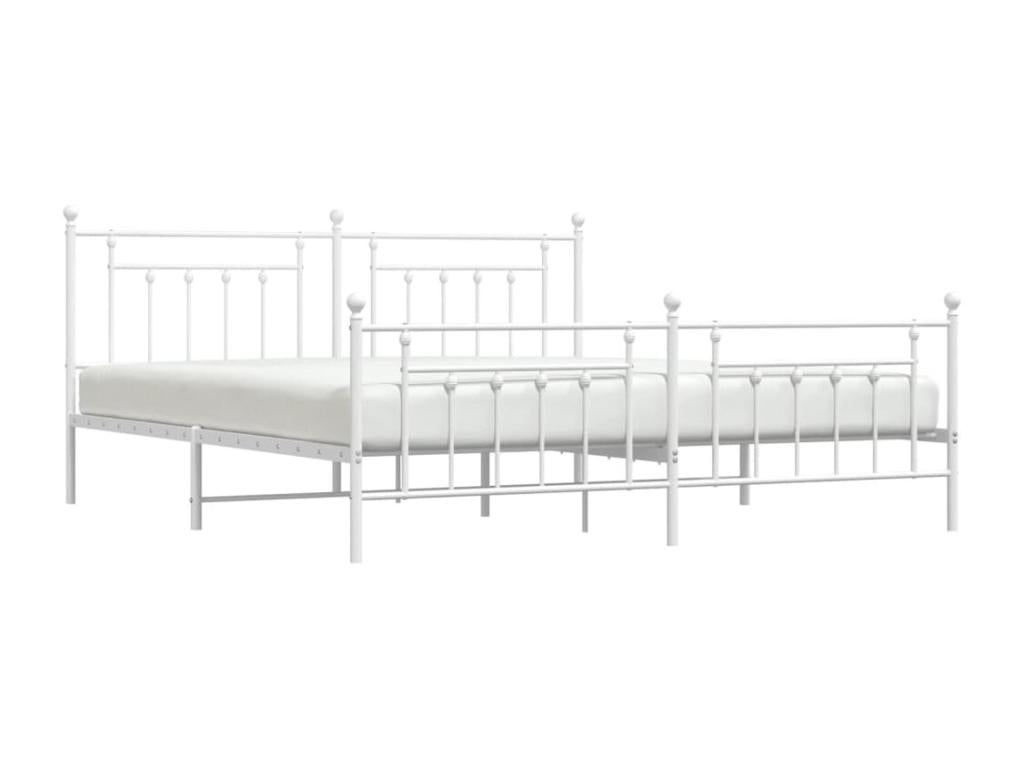 Struttura letto in metallo bianco, 200 x 200 cm