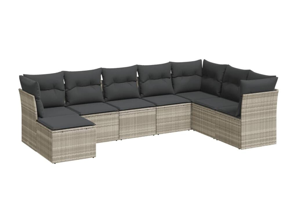 Set di mobili da esterno in vimini intrecciato in resina grigia - dlz1766569428632