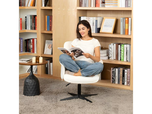 Sedia in tessuto bouclé beige