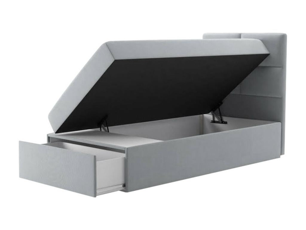 Letto in pelle bianca, 90 x 207 x 120 cm