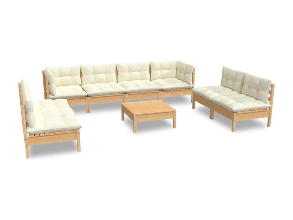 Set di mobili da esterno in legno di pino beige