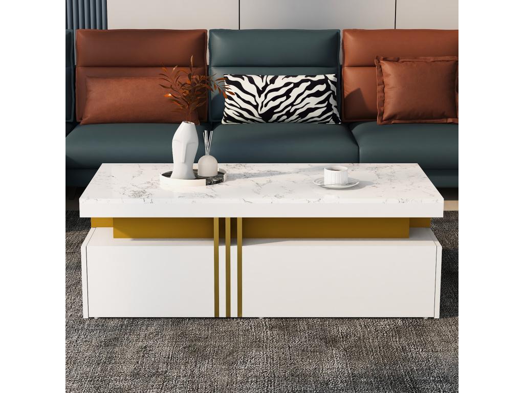 Tavolino da caffè in marmo bianco