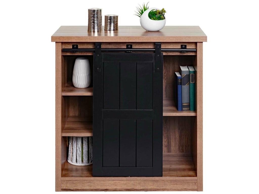 Armadio in metallo marrone, 84 x 80 x 40 cm