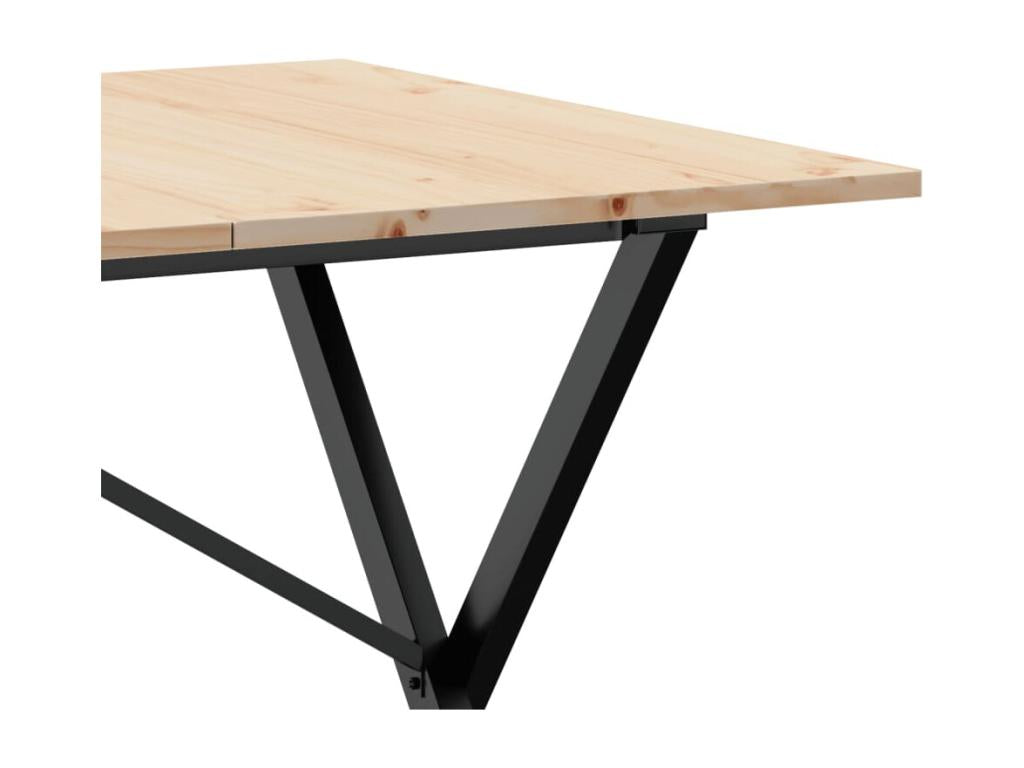 Tavolo da pranzo in legno di pino marrone, 140 x 80 x 75 cm