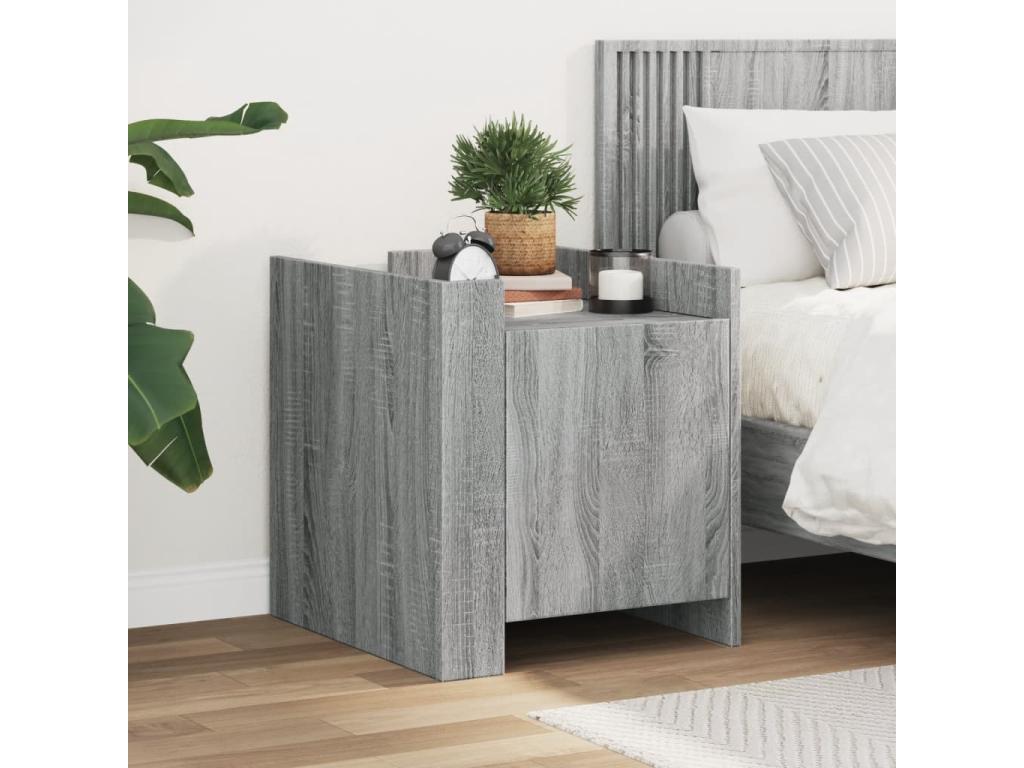 Tavolo in legno ingegnerizzato grigio, 45 x 50 x 50 cm