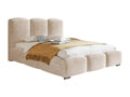 Letto in velluto beige, 140 x 200 cm
