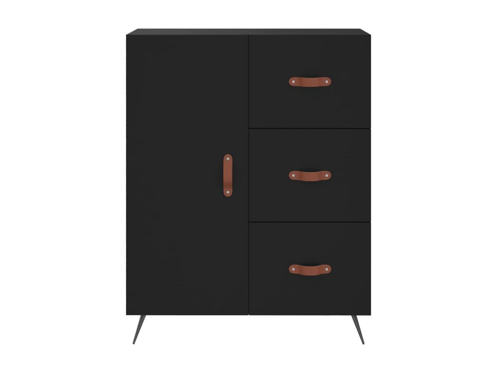 Credenza in legno ingegnerizzato nero, 69,5 x 34 x 90 cm