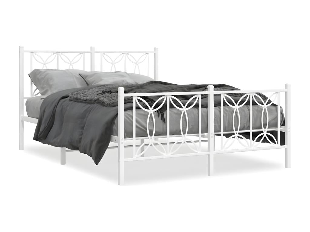 Struttura letto in metallo bianco, 140 x 190 cm