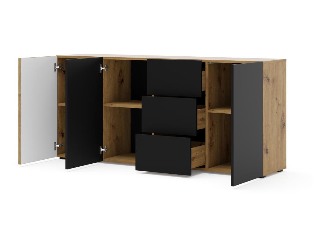 Cassettiera nera, 180 x 42 x 82 cm