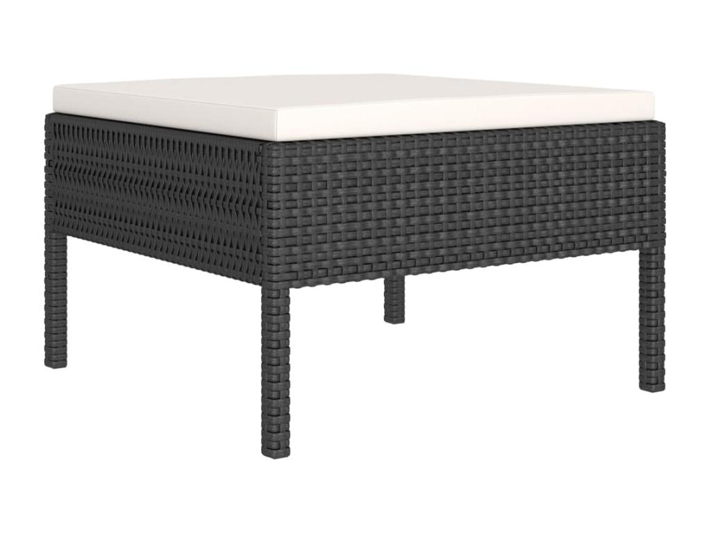 Set di mobili da esterno in vimini intrecciato in resina nera - dlz1766569510808