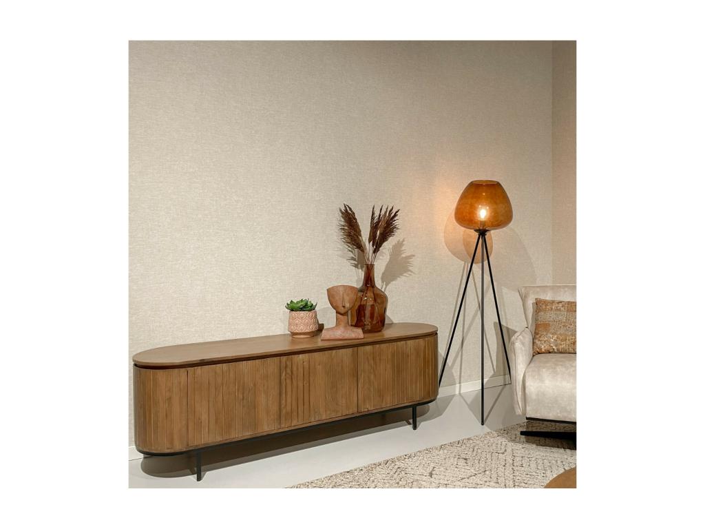 Mobile TV in metallo marrone