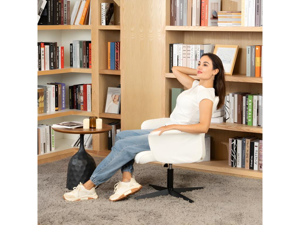 Sedia in tessuto bouclé beige