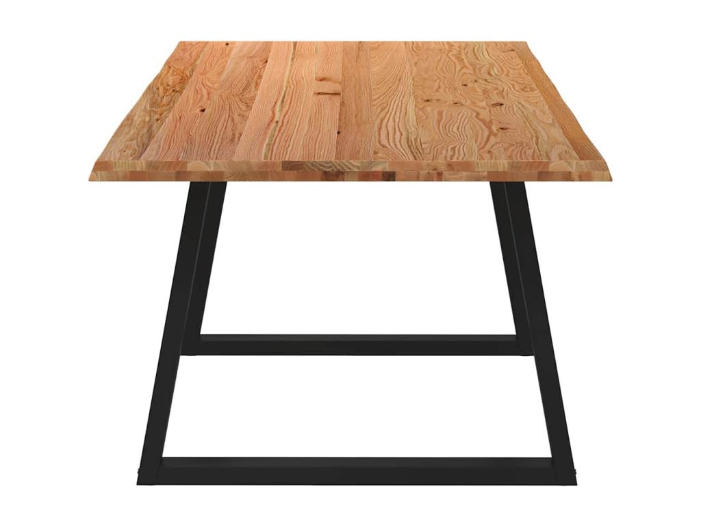 Tavolo da pranzo in legno massello marrone, 220 x 100 x 74 cm