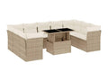 Set di mobili da esterno in vimini intrecciato in resina beige - dlz1766569107924