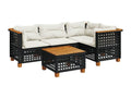 Set di mobili da esterno in vimini intrecciato in resina nera - dlz1766569275348