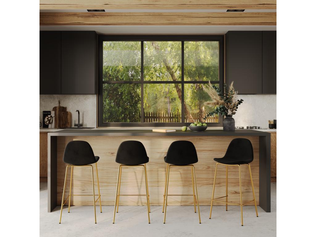 sedia in velluto nero