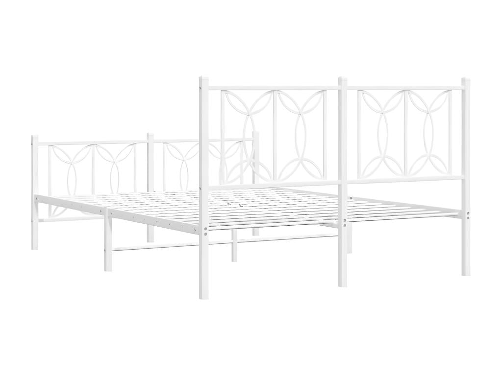 Struttura letto in metallo bianco, 140 x 190 cm