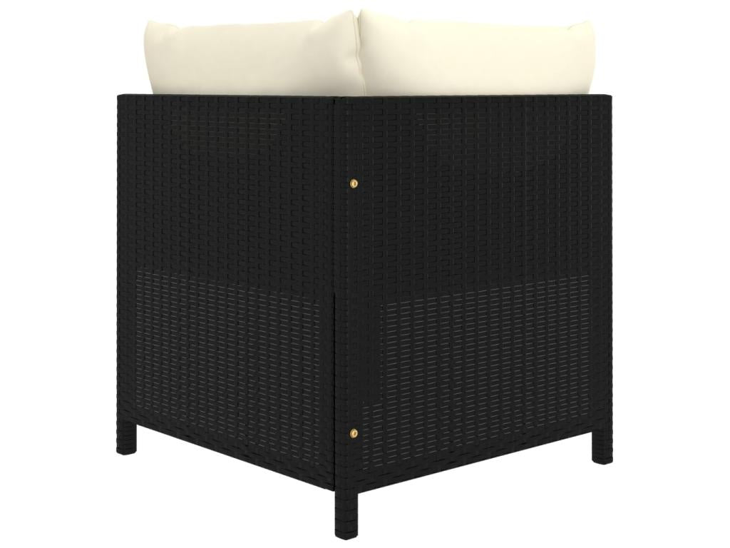 Set di mobili da esterno in vimini intrecciato in resina nera - dlz1766568824057