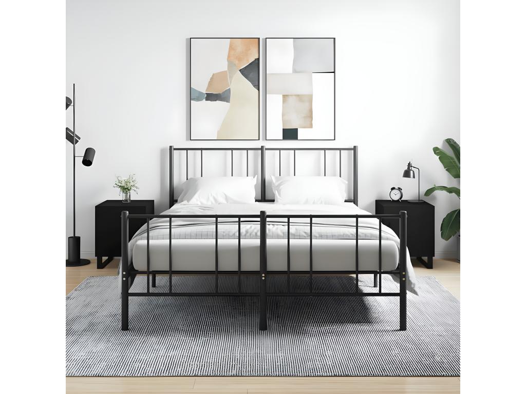 Mobili per la casa in legno ingegnerizzato nero, 40 x 40 x 50 cm