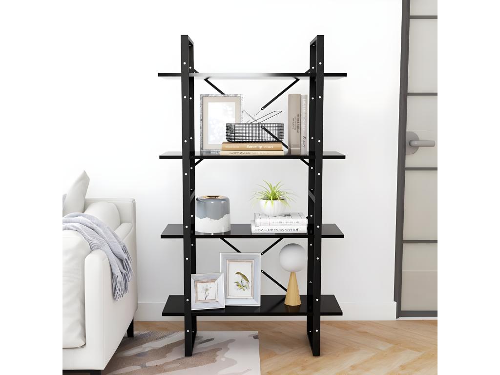 Libreria nera, 80 x 30 x 140 cm