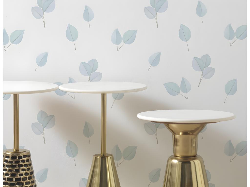 Tavolino laterale in metallo dorato