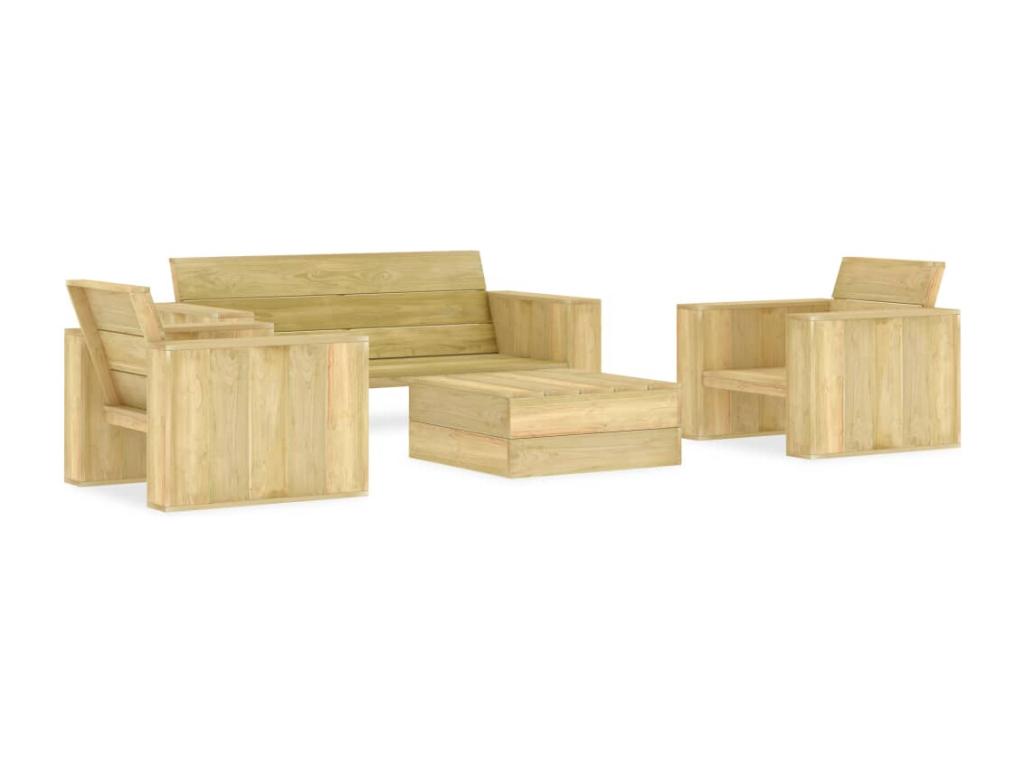 Set di mobili da esterno marroni, 89 x 76 x 76 cm