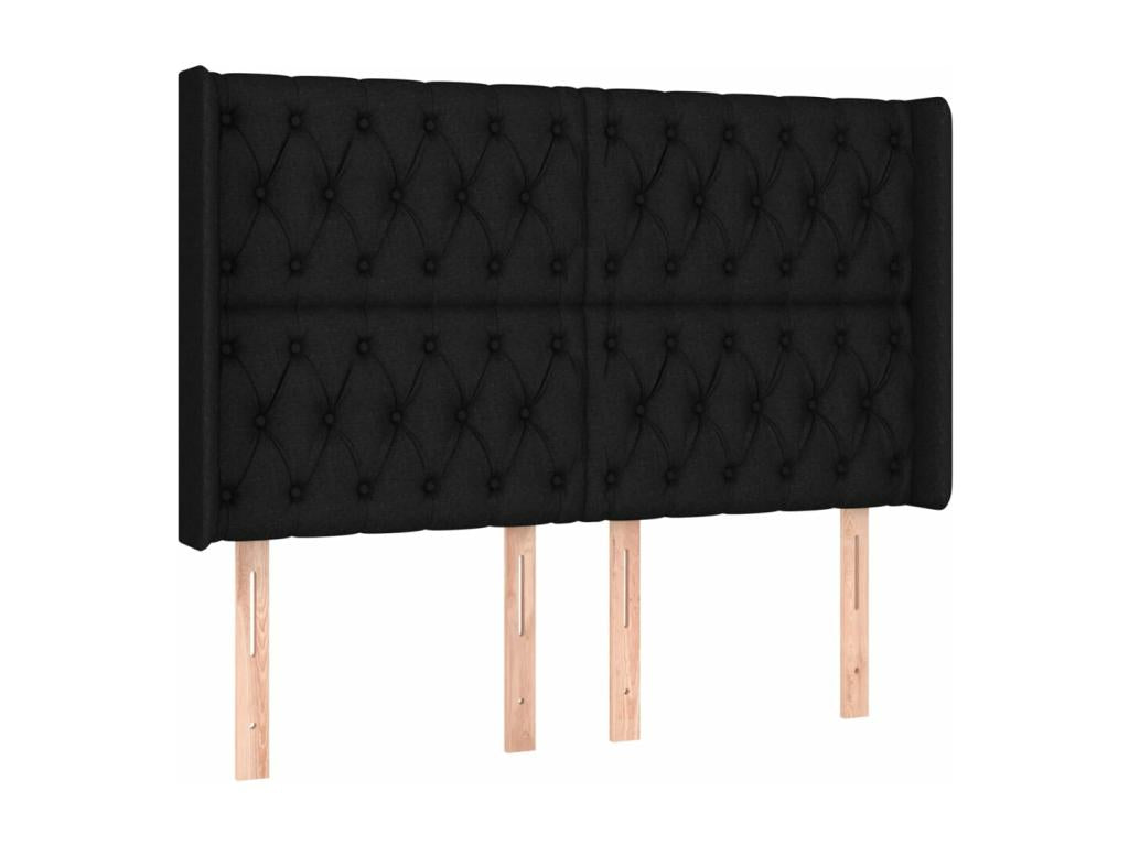 Letto in tessuto nero, 147 x 16 x 118 cm