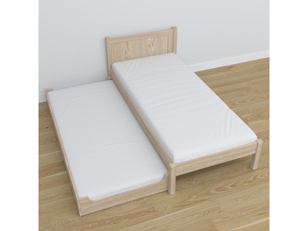 Letto in legno di rovere beige, 90 x 200 cm