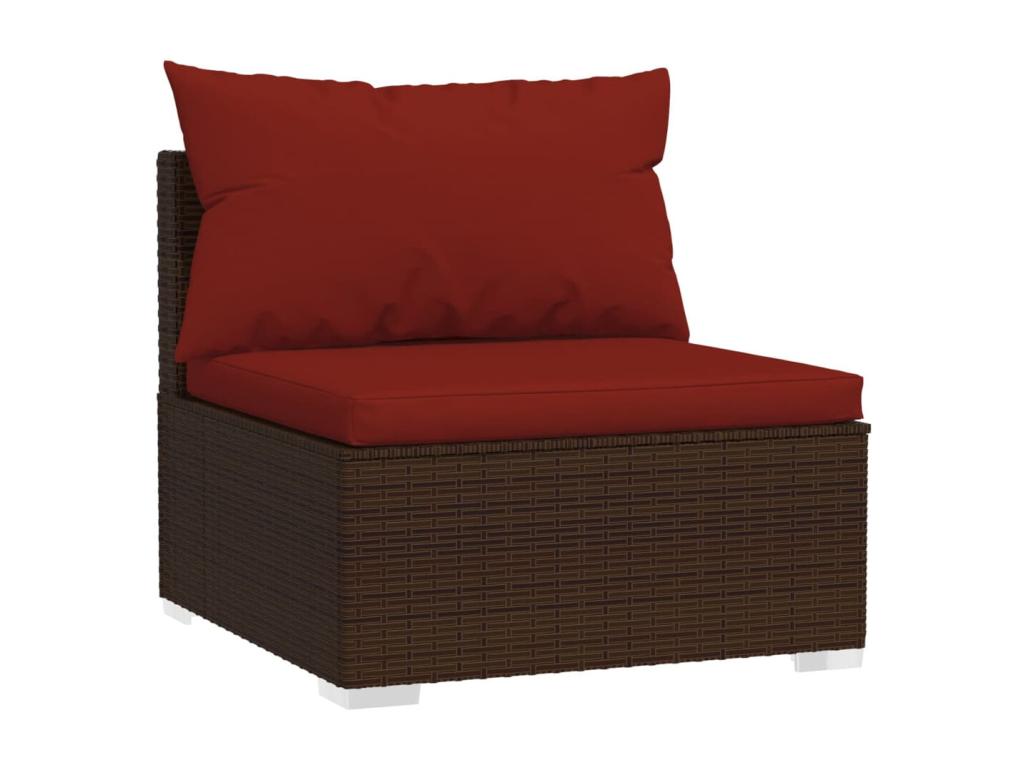 Set di mobili da esterno in vimini intrecciato in resina marrone - dlz1766569221450