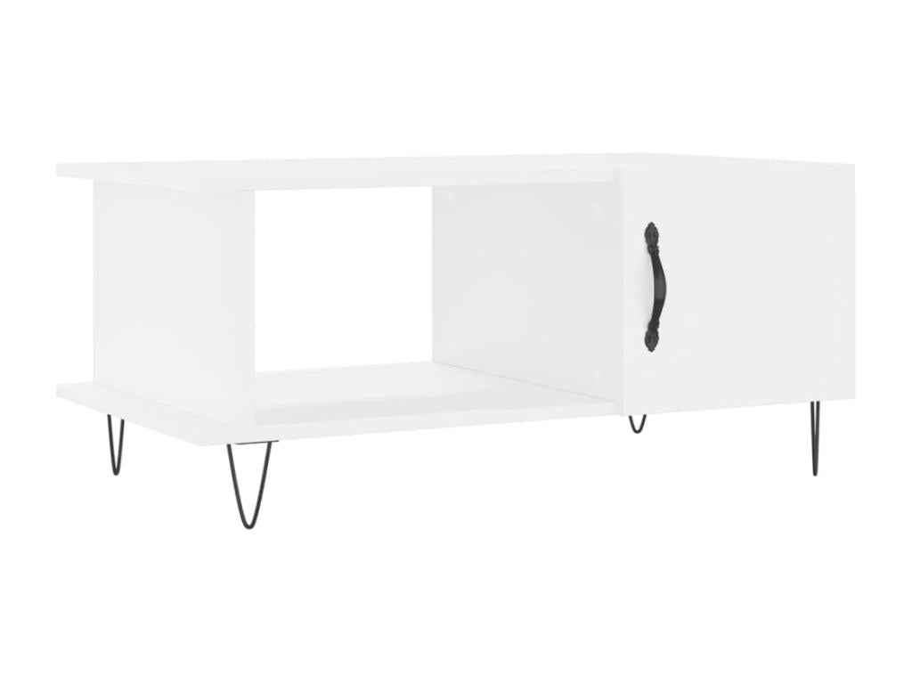 Tavolino da caffè in legno ingegnerizzato bianco, 90 x 50 x 40 cm