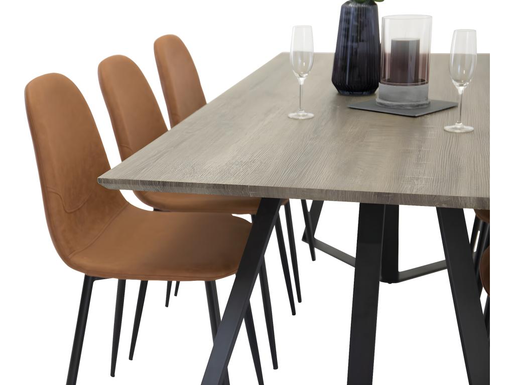 Tavolo in similpelle marrone