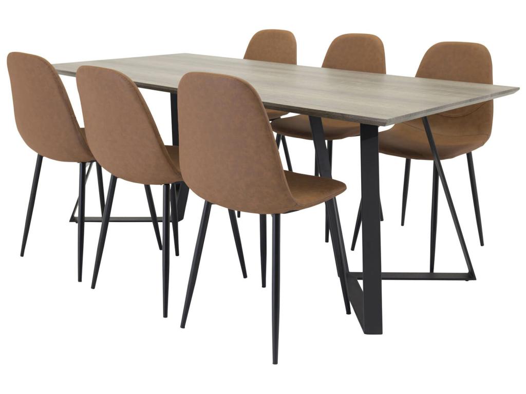 Tavolo in similpelle marrone