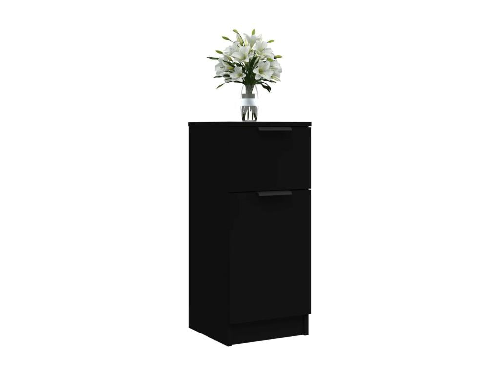 Credenza in legno ingegnerizzato nero, 30 x 30 x 70 cm