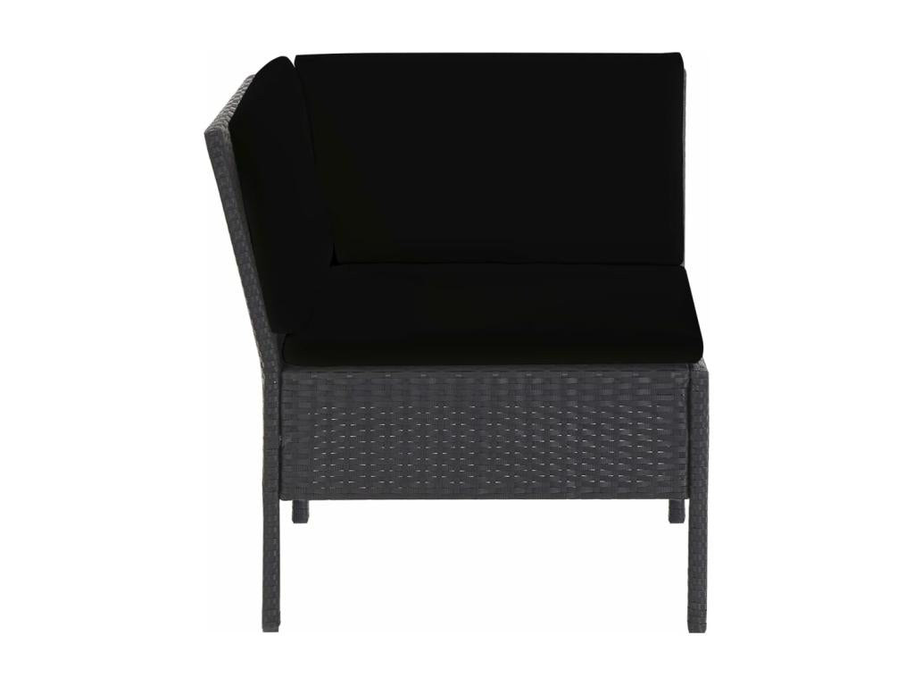 Set di mobili da esterno in vimini intrecciato in resina nera - dlz1766569563885