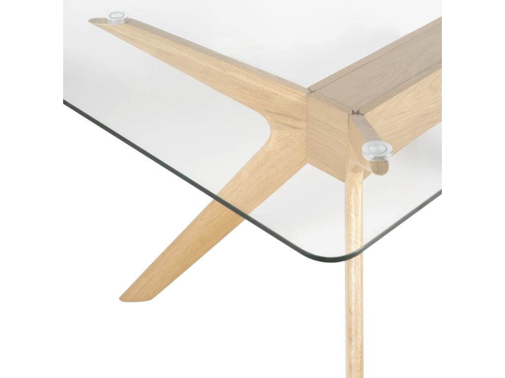 Tavolo da pranzo in legno di quercia naturale