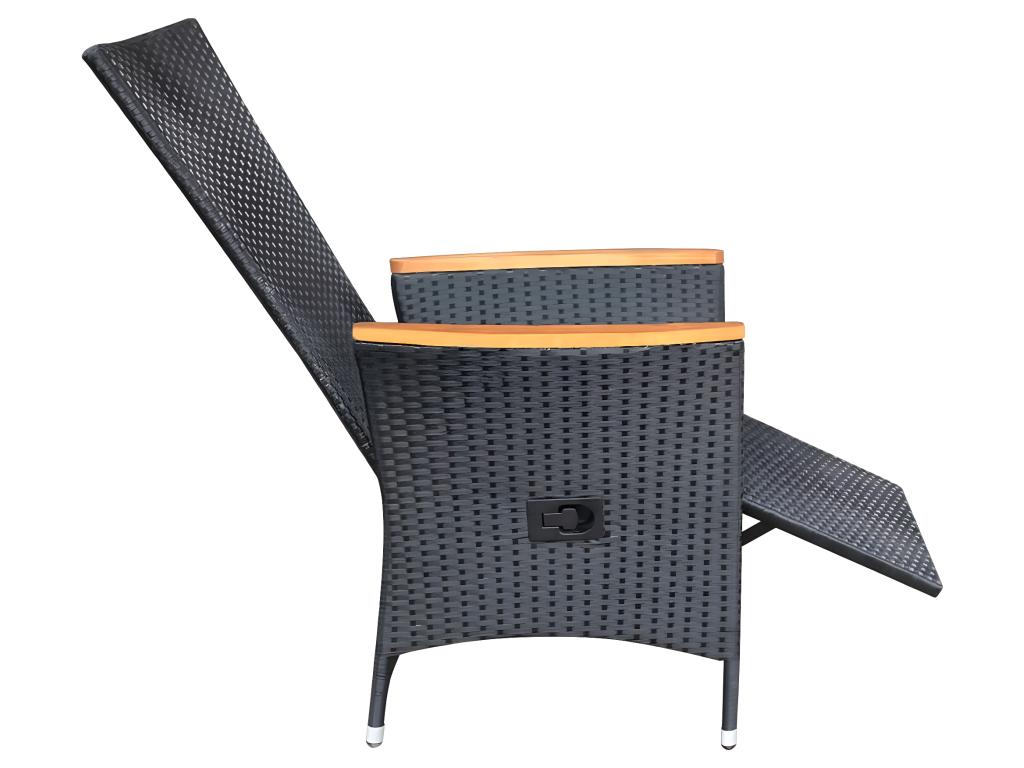 Sedia in vimini intrecciato in resina nera