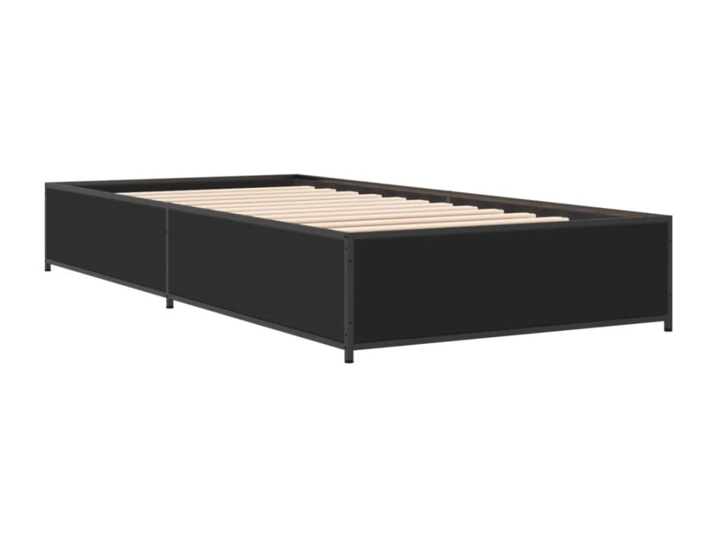 Struttura letto in legno ingegnerizzato nero, 90 x 200 cm