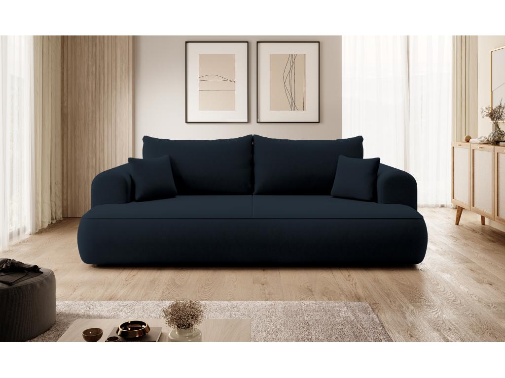 Divano letto in velluto blu