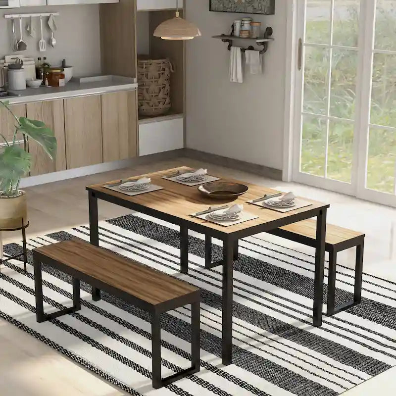 Set da pranzo Rhese Transitional in metallo da 3 pezzi di Furniture of America