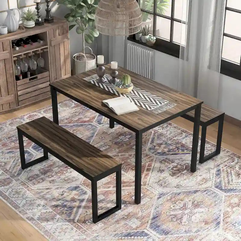 Set da pranzo Rhese Transitional in metallo da 3 pezzi di Furniture of America