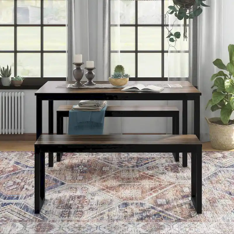 Set da pranzo Rhese Transitional in metallo da 3 pezzi di Furniture of America