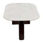 Tavolino da caffè ovale astratto moderno in marmo e legno Sagebrook Home 16H - 48 x 24 x 16