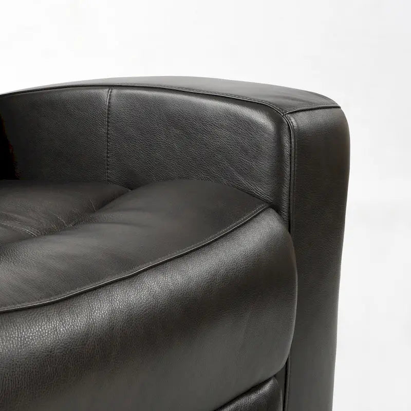 Divano reclinabile elettrico a 4 posti in vera pelle per soggiorno con consolle, porta USB, poggiatesta regolabile