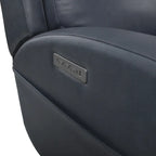 Divano reclinabile elettrico a 4 posti in vera pelle per soggiorno con consolle, porta USB, poggiatesta regolabile