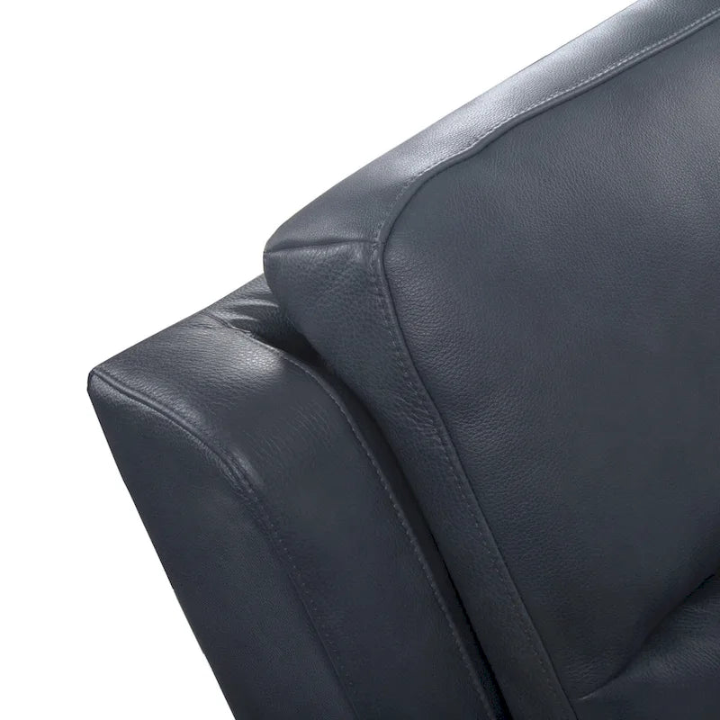 Divano reclinabile elettrico a 4 posti in vera pelle per soggiorno con consolle, porta USB, poggiatesta regolabile