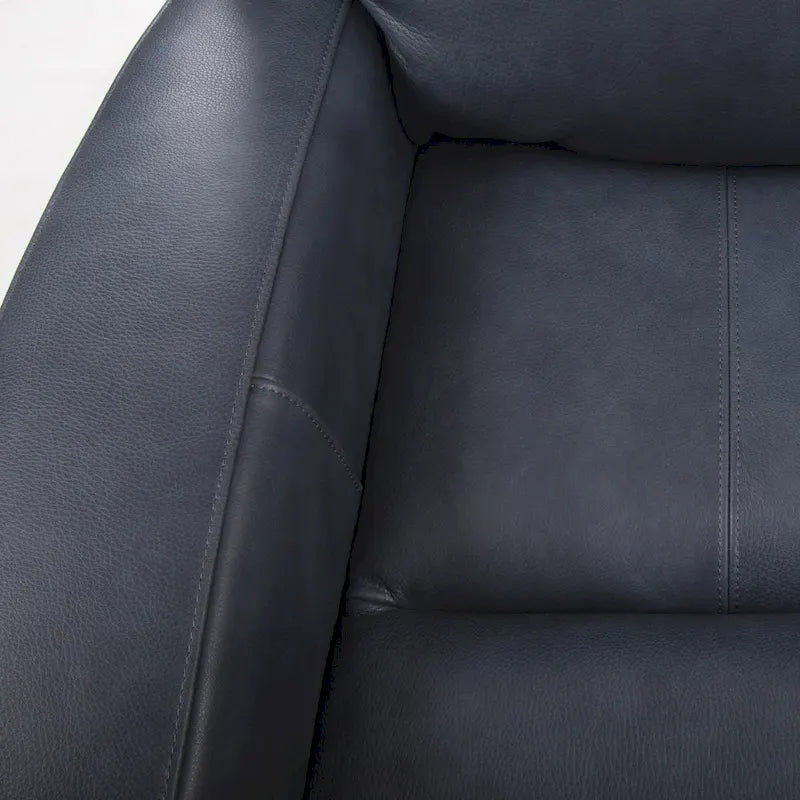 Divano reclinabile elettrico a 4 posti in vera pelle per soggiorno con consolle, porta USB, poggiatesta regolabile