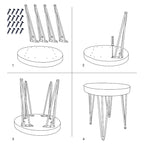 Tavolino da caffè rotondo in legno massello naturale
