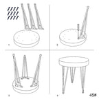 Tavolino da caffè rotondo in legno massello naturale