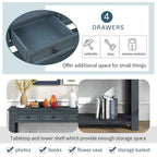 Tavolo consolle rustico Merax con cassetti portaoggetti e ripiano inferiore