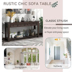 Tavolo consolle rustico Merax con cassetti portaoggetti e ripiano inferiore